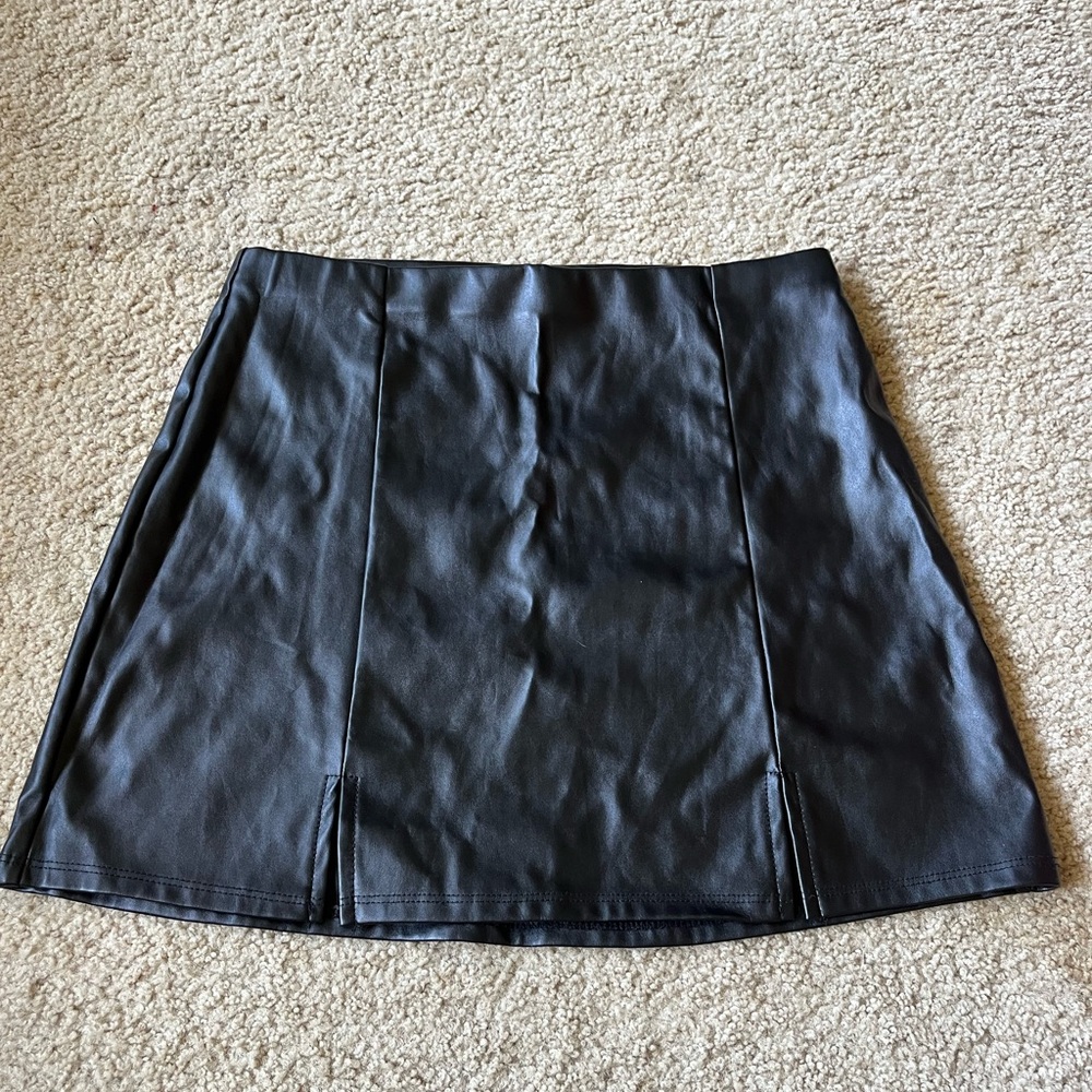 black “leather” miniskirt